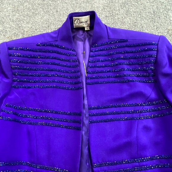 Rimini By Shaw Dress Womens 6  Blue Evening Gown Jacket Set 100% Silk Elegant‎ - Picture 16 of 16